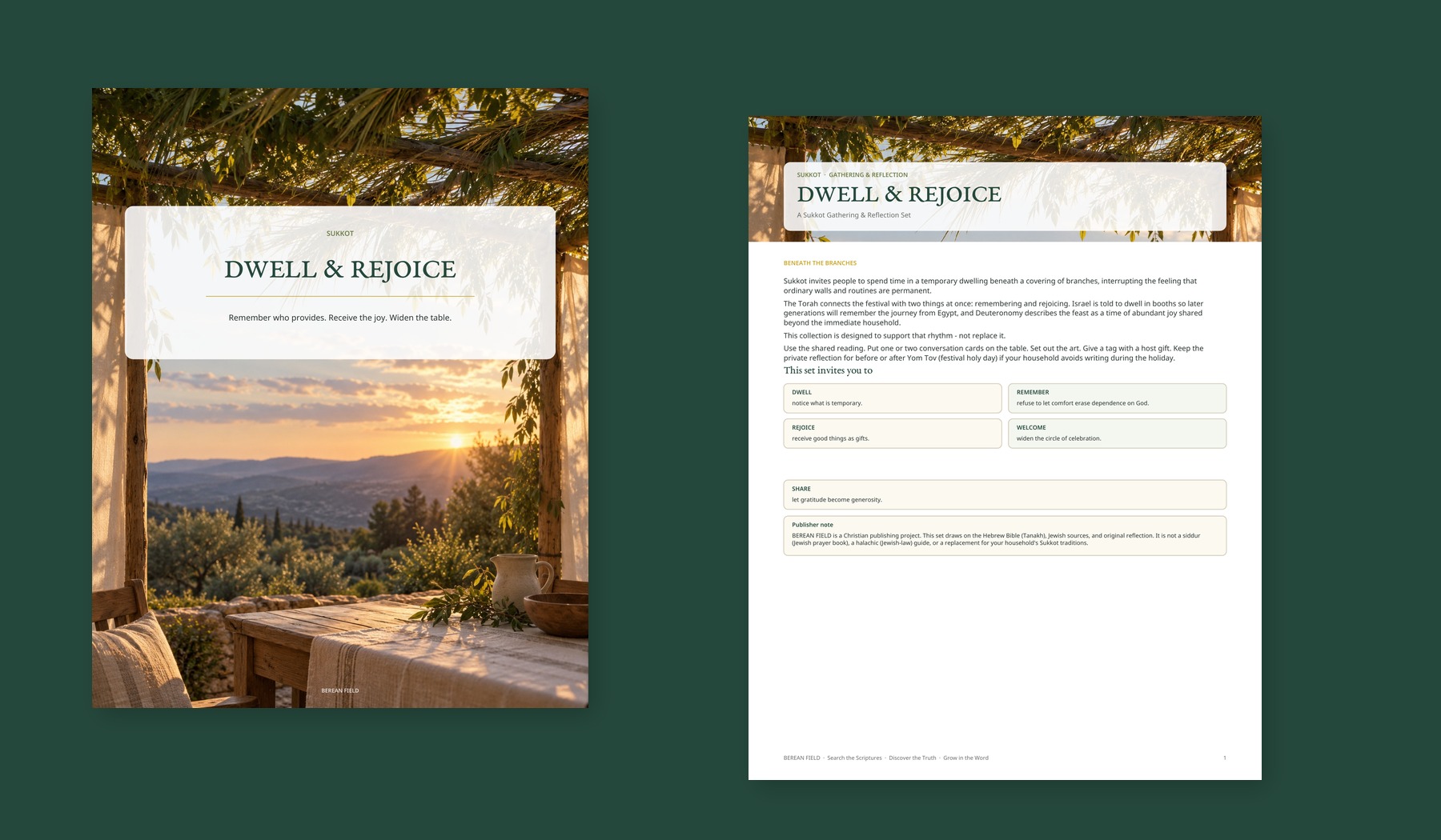 DWELL & REJOICE Sukkot gathering and reflection set